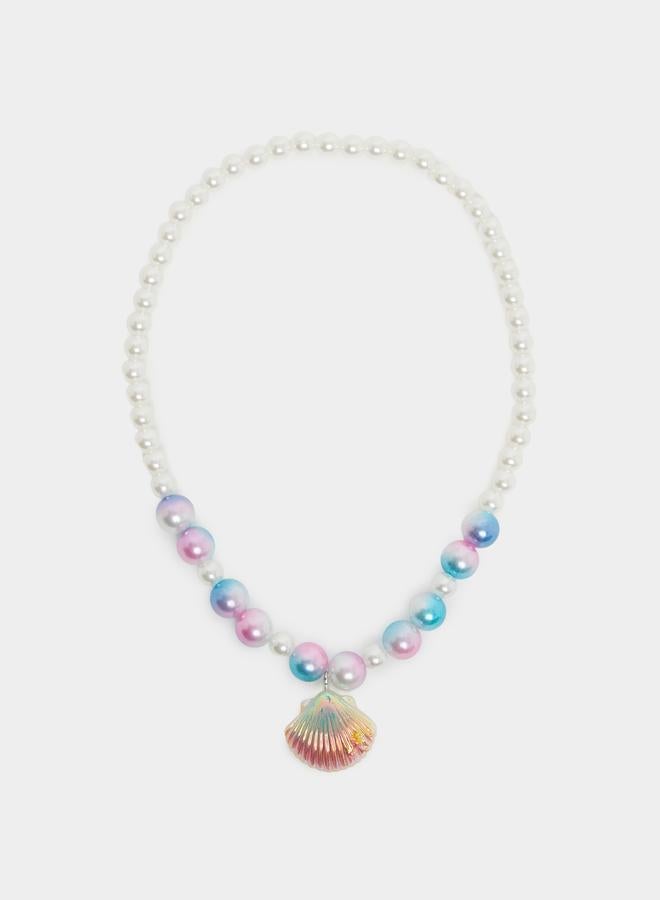 Styli Girls Pearl And Seashell Necklace With Bracelet Jewelry Set - Image 2